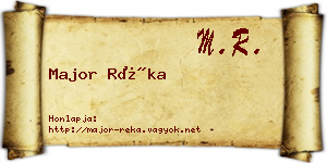 Major Réka névjegykártya